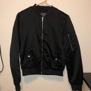 Forever21 black bomber jacket